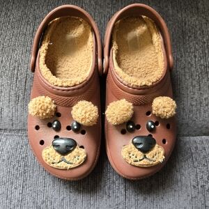 Crocs Kids Classic Lined Brown Bear / Teddy Bear Clogs